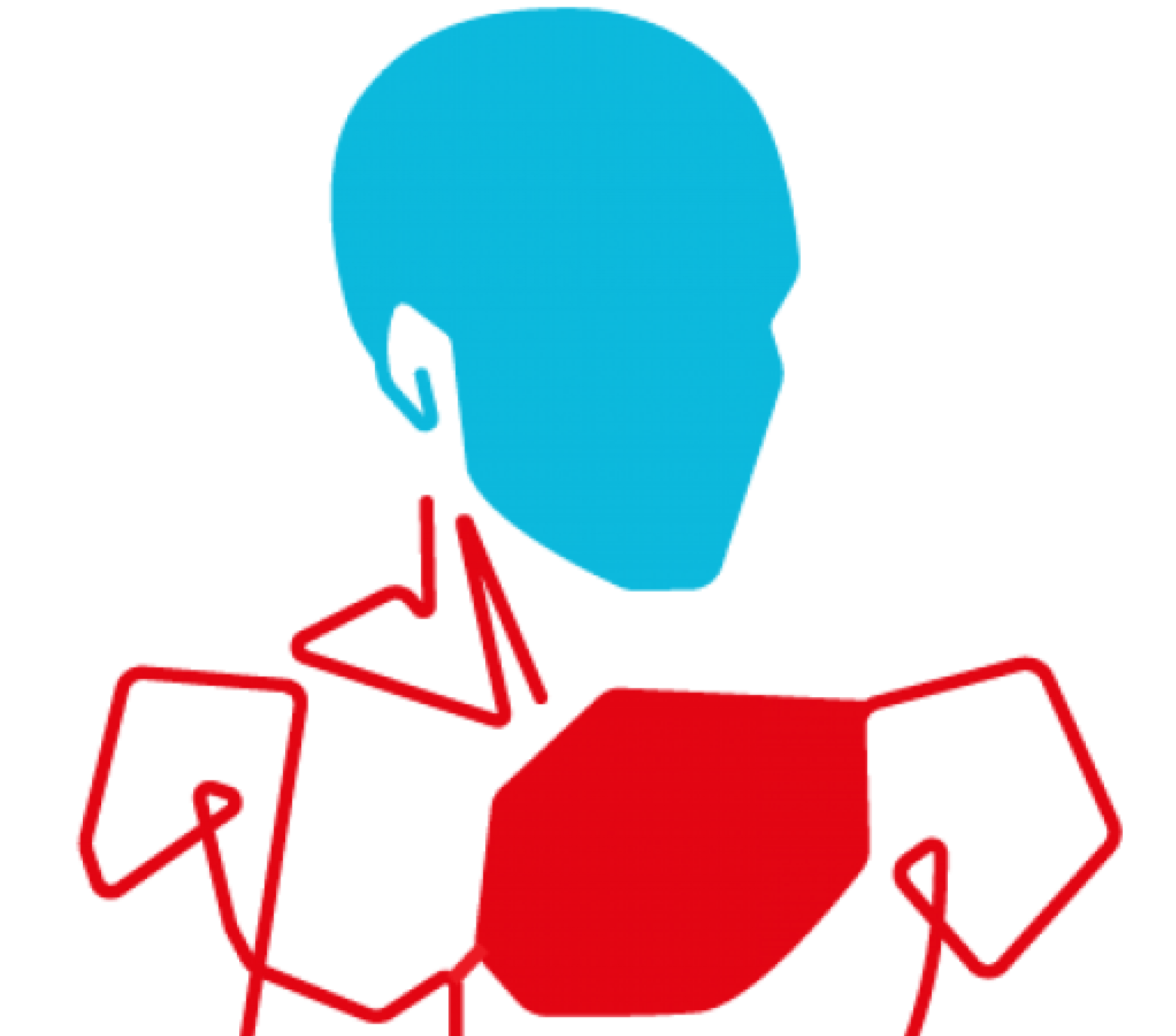 Red Heart Blue Head design